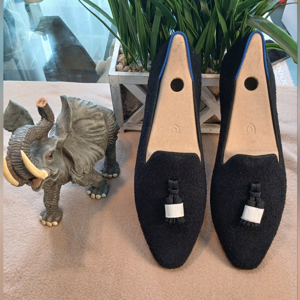Rothy's Black Knit Tassel Loafers